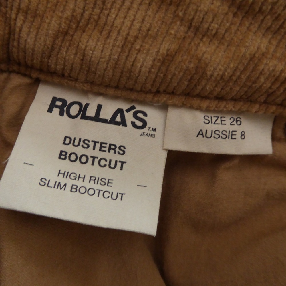 Rolla's Women Dusters Bootcut Tan Corduroy High Rise Slim Bootcut 26 - Picture 10 of 12